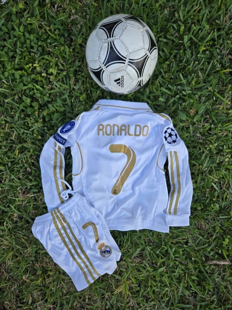 Kids Real Madrid Home Retro 11/12 Long Sleeves