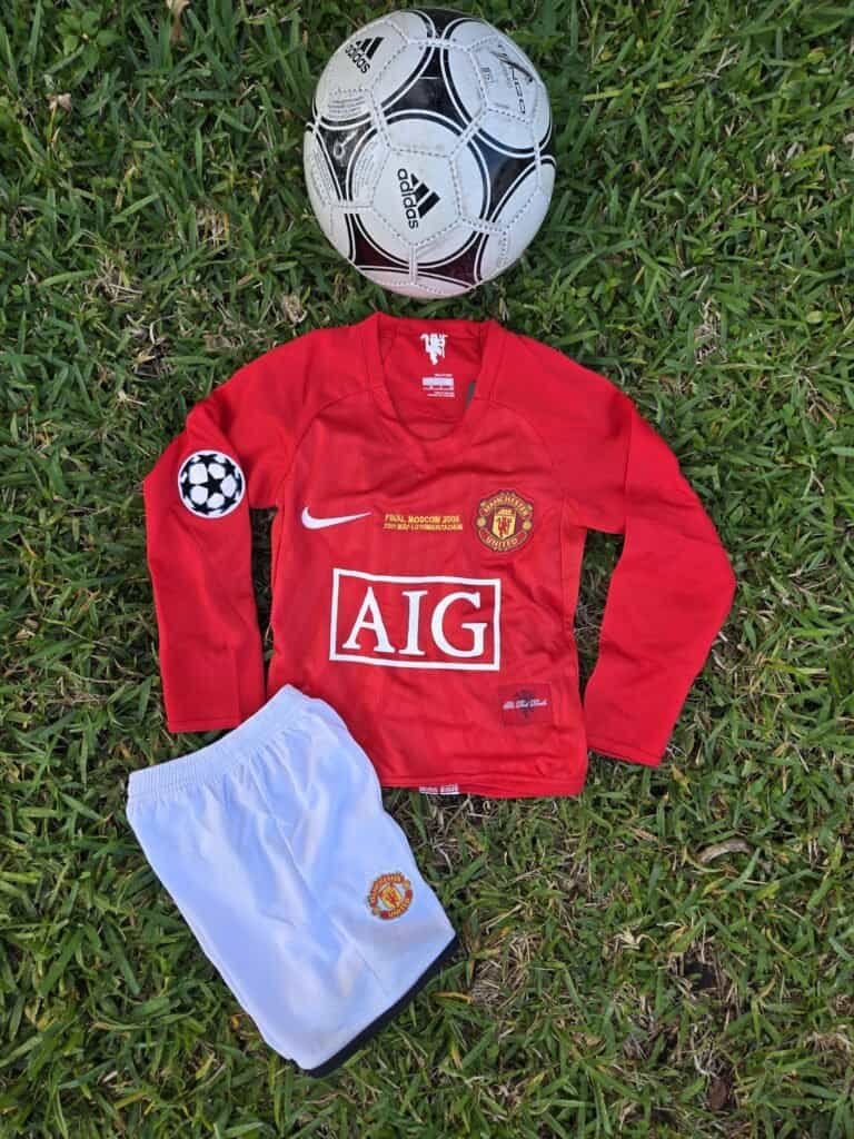Kids Manchester United Home Retro 08/09 Long Sleeves