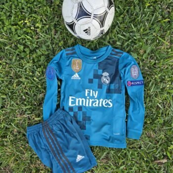Kids Real Madrid 3Rd Kit Retro 17/18 Long Sleeves