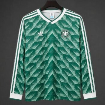 Retro 1990 West Germany Green Long Sleeve Away Jersey