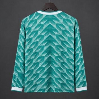 Retro 1990 West Germany Green Long Sleeve Away Jersey