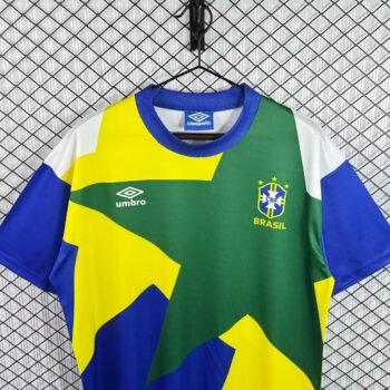 Retro1994 Brazil Blue Green Yellow Training Jersey
