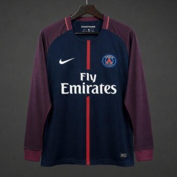 Retro 17/18 PSG Home Long Sleeve Jersey