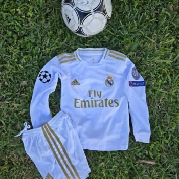 Kids Real Madrid Home Retro 19/20 Long Sleeves