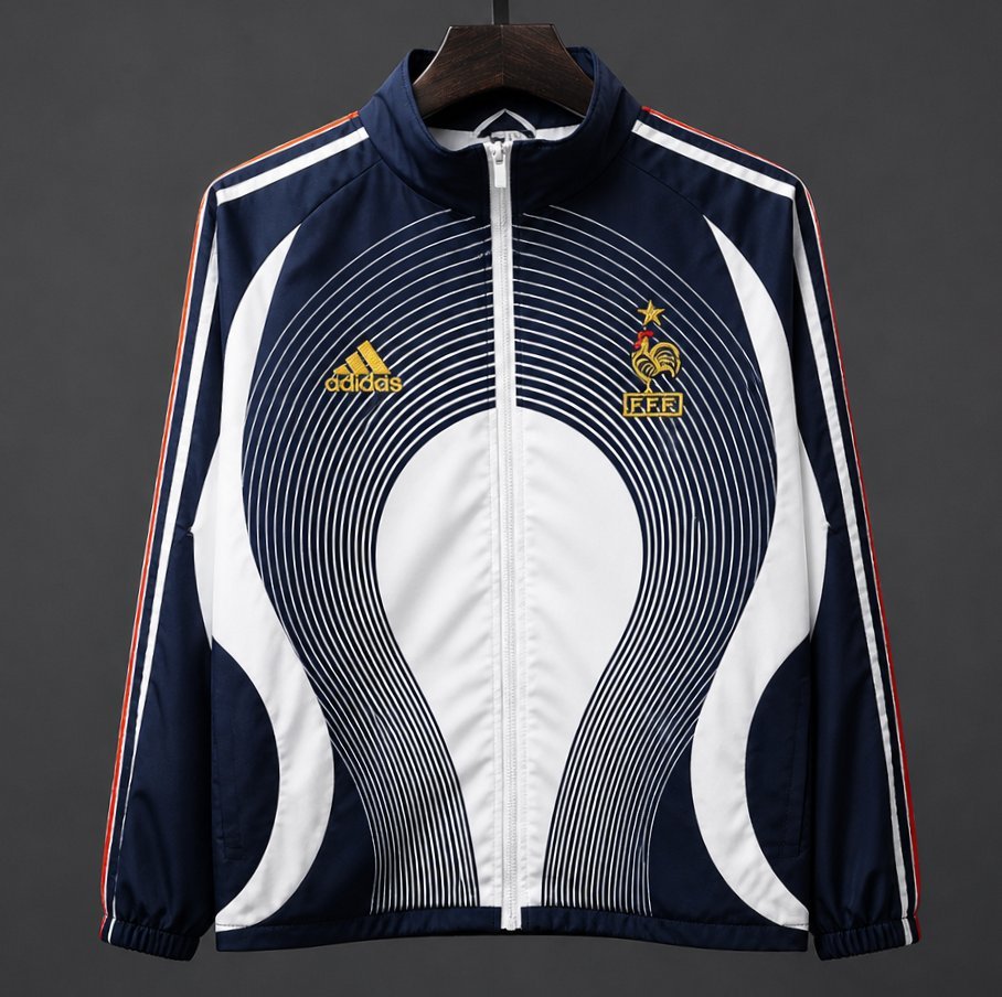 Retro 2006 France Navy Blue Windbreaker Jacket