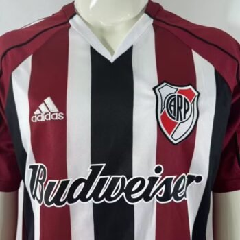 Retro 05/06 River Plate Away Maroon Stripes Jersey