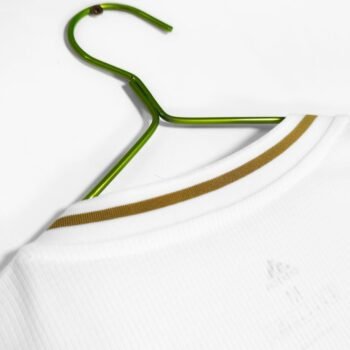 Retro 19/20 Real Madrid White with Gold Stripes Home Long Sleeve Jersey