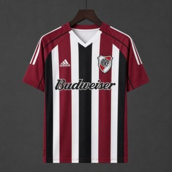 Retro 05/06 River Plate Away Maroon Stripes Jersey