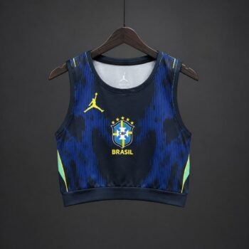 2026 Brazil Women's Cropped Away Navy Tank Top