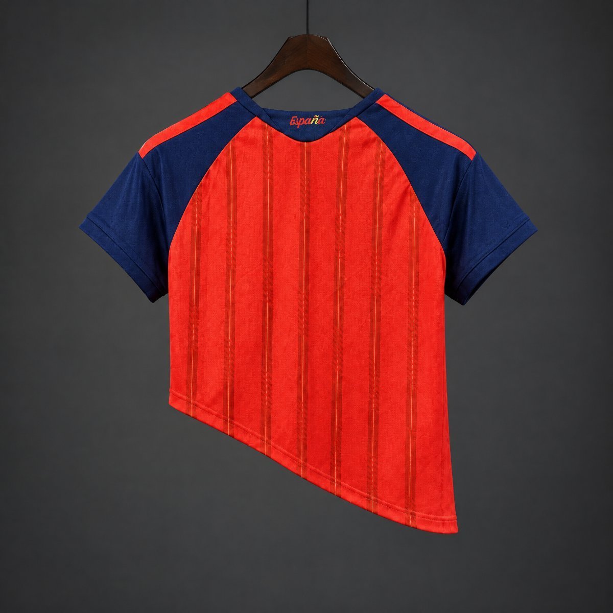 26/27 Women Spain Home Asymmetric Hem Crop Jersey