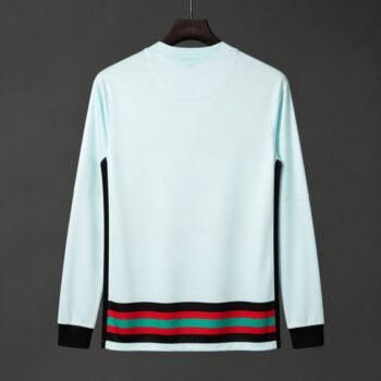 Retro 2020 Portugal Mint Green with Red Stripes Away Long Sleeve Jersey