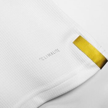 Retro 19/20 Real Madrid White with Gold Stripes Home Long Sleeve Jersey