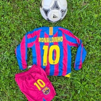 Kids Barcelona Home Retro 05/06 Long Sleeves - Image 3