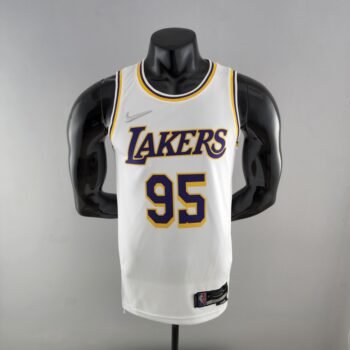 75th Anniversary TOSCANO #95 Los Angeles Lakers White NBA Jersey