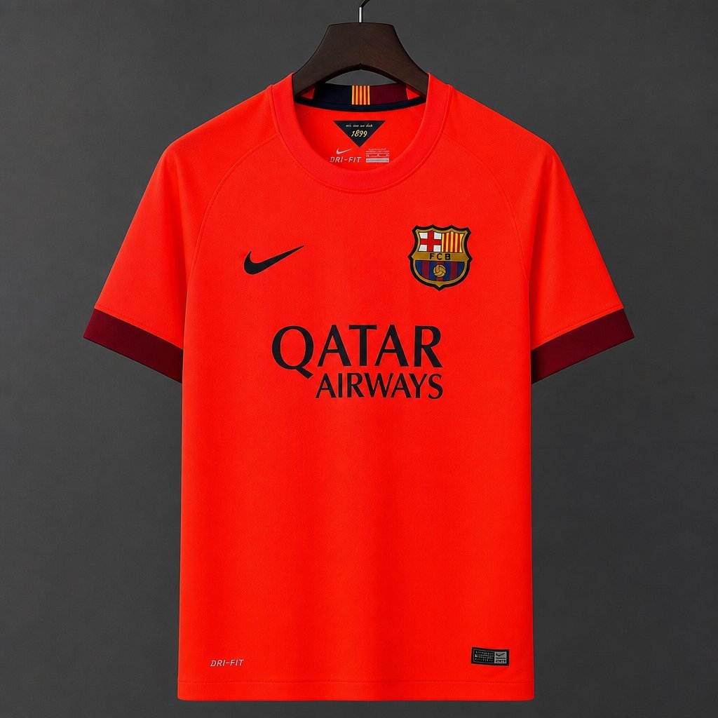 Retro 14/15 FC Barcelona Away Orange-Red Jersey