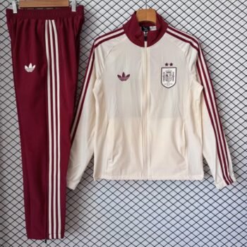 26/27 Spain Cream & Burgundy Retro Training Tracksuit