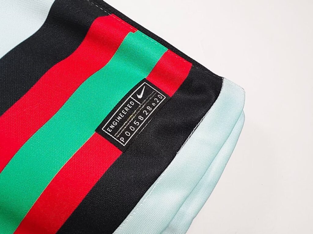 Retro 2020 Portugal Mint Green with Red Stripes Away Long Sleeve Jersey