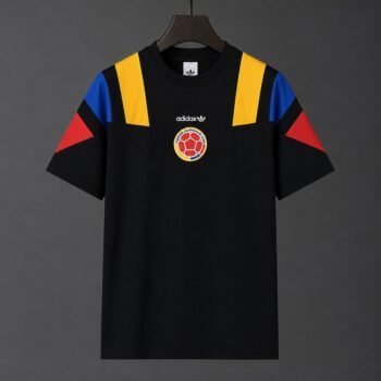 2026 Colombia Black EQT Tricolor Casual Retro T-Shirt
