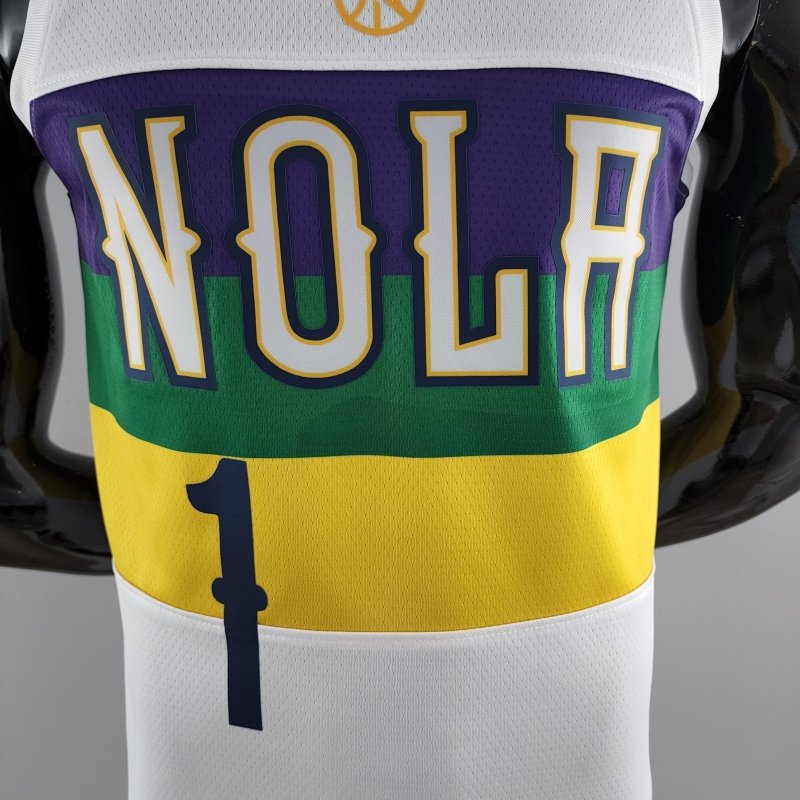 2018 New Orleans Pelicans WLLIAMSIN#1 Urban Edition White NBA Jersey