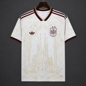2026 Spain White Gold Literature Graphic Special Jersey