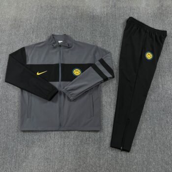 26/27 Inter Milan Grey & Black Full Zipper Jacket Tracksuit + Long Pants