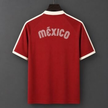 2026 Mexico Dark Red Adicolor 3-Stripes Casual Retro T-Shirt