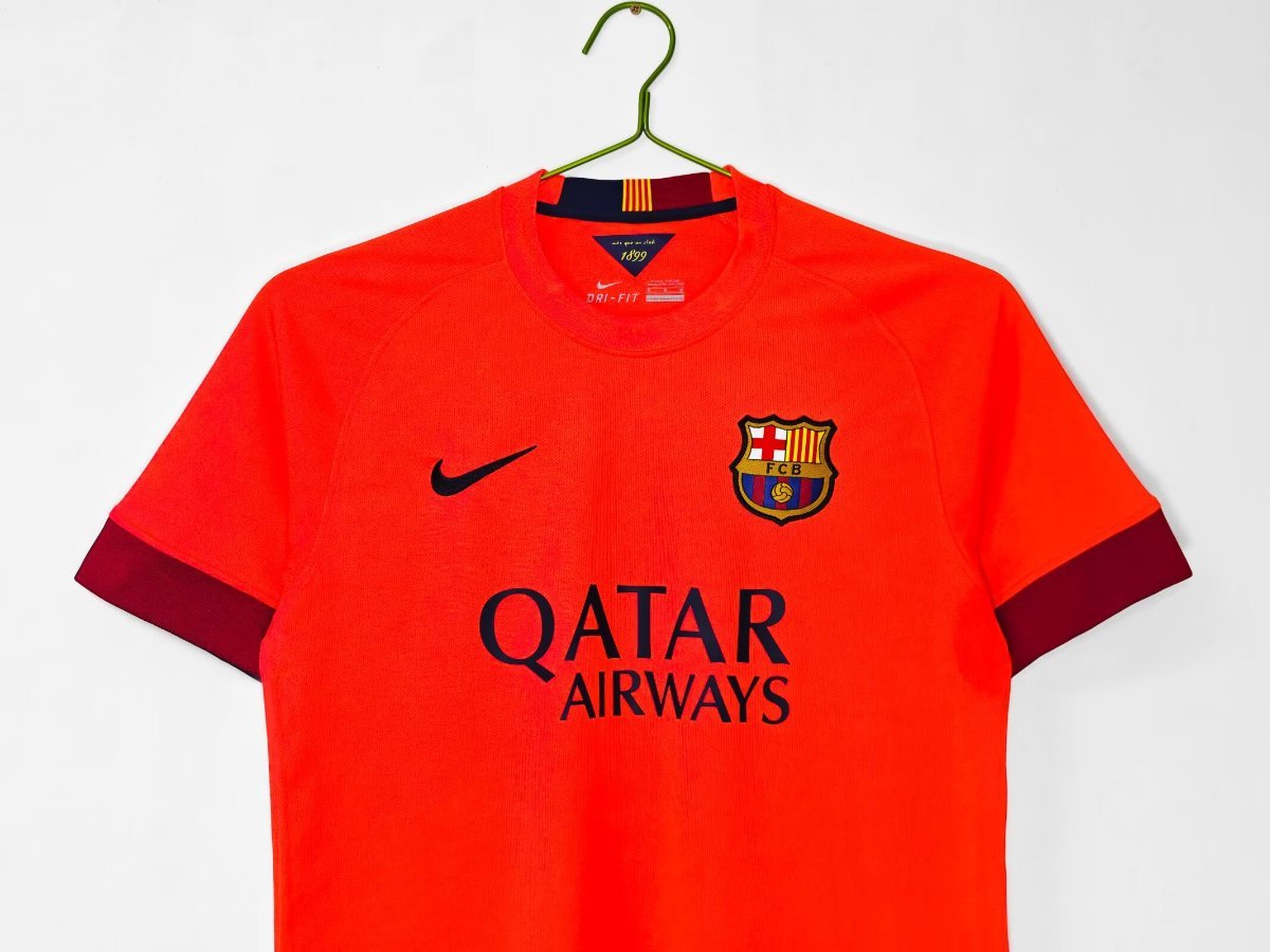 Retro 14/15 FC Barcelona Away Orange-Red Jersey