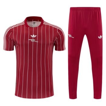 26/27 Arsenal Red Stripes Short Sleeve Tracksuit + Long Pants