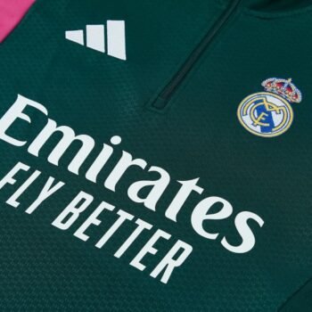 26/27 Real Madrid Dark Green Half Zipper Jacket Tracksuit + Long Pants