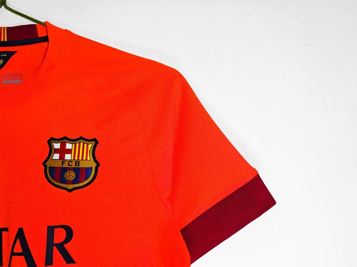 Retro 14/15 FC Barcelona Away Orange-Red Jersey