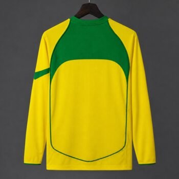 Retro 2004 Brazil Home Long Sleeve Jersey