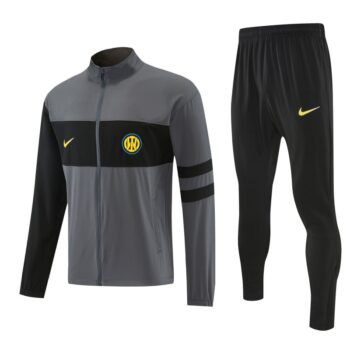 26/27 Inter Milan Grey & Black Full Zipper Jacket Tracksuit + Long Pants