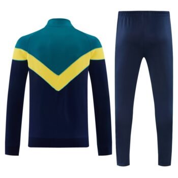 26/27 Brazil Teal&Navy Blue Full Zipper Jacket Tracksuit + Long Pants