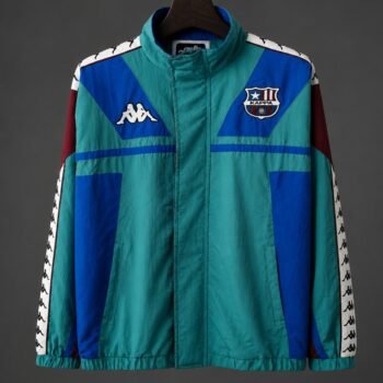Retro 1967 Barcelona Teal & Blue & Burgundy Kappa Windbreaker Jacket