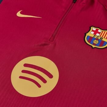 26/27 Barcelona Red & Black Half Zipper Jacket Tracksuit + Long Pants
