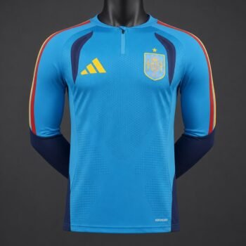 Player Version 2026 Spain Home Light Blue Long Sleeve Jersey