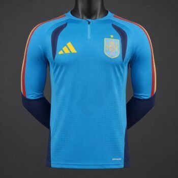 Player Version 2026 Spain Home Light Blue Long Sleeve Jersey