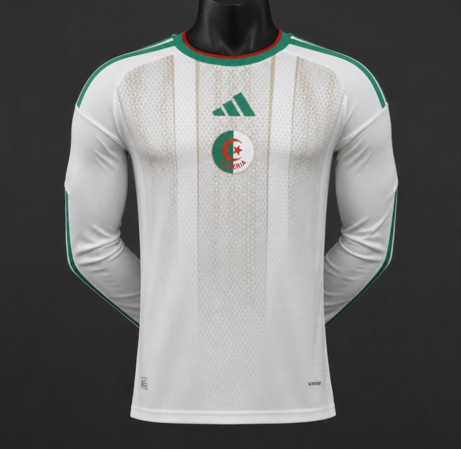 Player Version 2026 Algeria Away White Long Sleeve Jersey