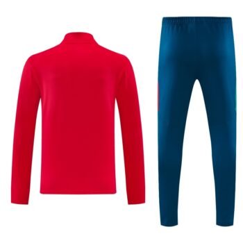 26/27 Portugal Red&Teal Half Zipper Jacket Tracksuit + Long Pants