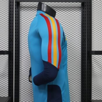 Player Version 2026 Spain Home Light Blue Long Sleeve Jersey