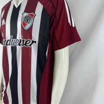 Retro 05/06 River Plate Away Maroon Stripes Jersey
