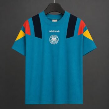 26/27 Germany Adidas Originals Teal with Multicolor Block Casual Retro T-Shirt