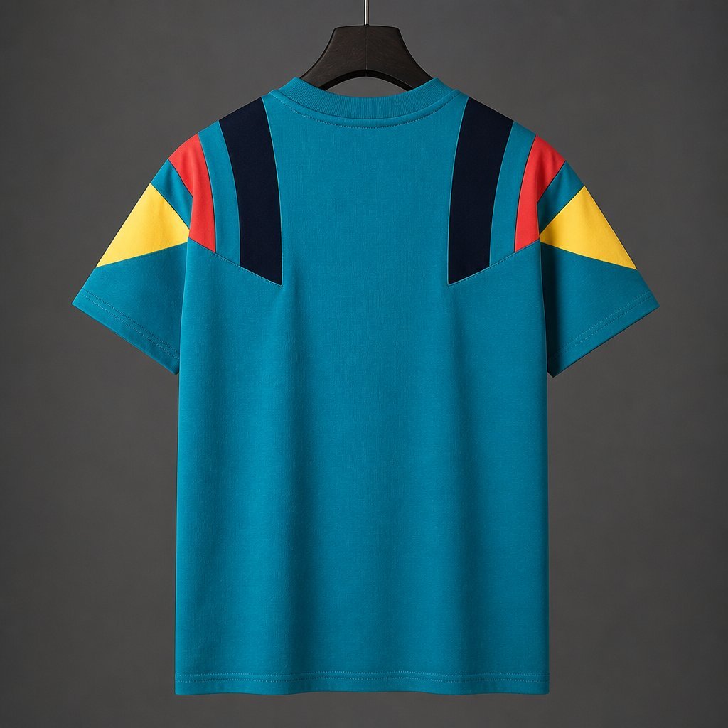 26/27 Germany Adidas Originals Teal with Multicolor Block Casual Retro T-Shirt