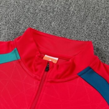 26/27 Portugal Red&Teal Half Zipper Jacket Tracksuit + Long Pants