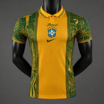 Player Version 2026 Brazil National Team Home Tropical Pattern Jersey