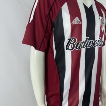 Retro 05/06 River Plate Away Maroon Stripes Jersey