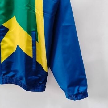 Retro 93/94 Brazil Yellow & Green & Blue Star Pattern Windbreaker Jacket