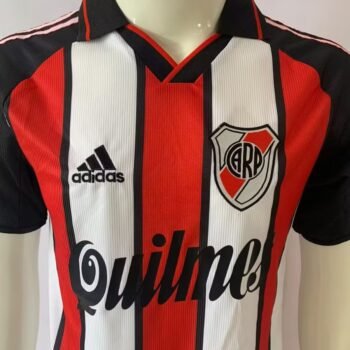 Retro 00/01 River Plate Away Red/White Stripes Jersey