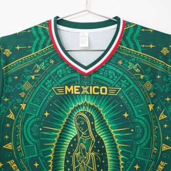 2026 Mexico Special Edition Green with Virgin of Guadalupe and Aztec Pattern Jersey
