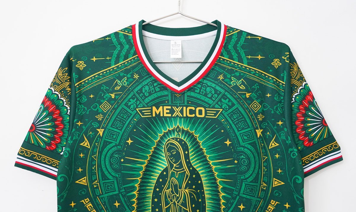 2026 Mexico Special Edition Green with Virgin of Guadalupe and Aztec Pattern Jersey